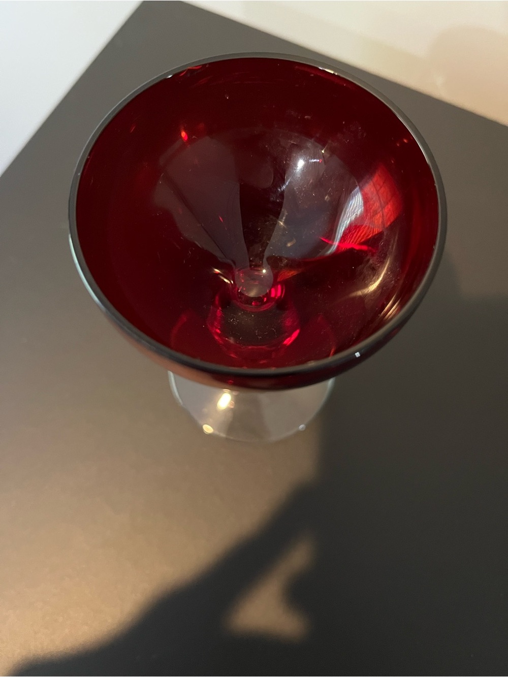 Mid-Century Cordial Cocktail Glass, Ruby Red - Picture 2 of 5